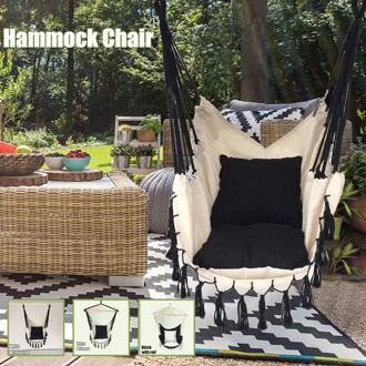 Hammock Chair with rod Tassel Outdoor Indoor Dormitory Bedroom Yard For Child Adult Swinging Hanging Single Safety Chair Hammock
