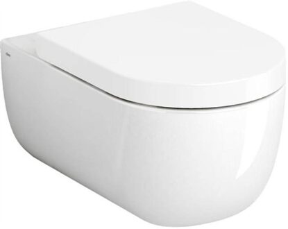 Hammock Wandtoilet Versie 56 Incl Zitting Deksel En Soft Closing Quick Release Systeem Glanzend Wit Keramiek 36.8x56x37.5 cm Clou