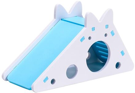 Hamster Hideout Leuke Hamster Oefening Speelgoed Houten Hamster Huis Met Ladder Glijbaan Voor Cavia Hamster Accessoires Hamster Kooi blauw