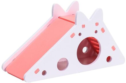 Hamster Hideout Leuke Hamster Oefening Speelgoed Houten Hamster Huis Met Ladder Glijbaan Voor Cavia Hamster Accessoires Hamster Kooi roze
