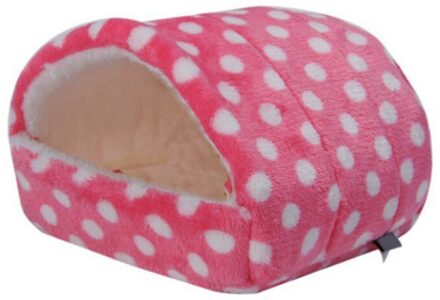 Hamster Huis Cavia Accessoires Hamster Katoen Huis Klein Dier Nest Winter Warm Voor Knaagdieren/Cavia/Rat/Egel Roze / M