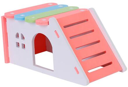 Hamster Huis Diy Hamster Hideout Hamster Huis Hideout Oefening Play Speelgoed Kooi Voor Hamster Cavia Muis Rat Kleine Dieren roze