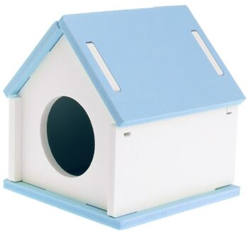 Hamster Huis Kooi Houten Bed Kleine Dier Huisdier Eekhoorn Woestijnrat Nest Speelgoed W0YC Blauw