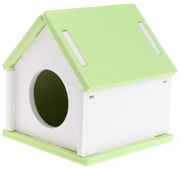 Hamster Huis Kooi Houten Bed Kleine Dier Huisdier Eekhoorn Woestijnrat Nest Speelgoed W0YC groen