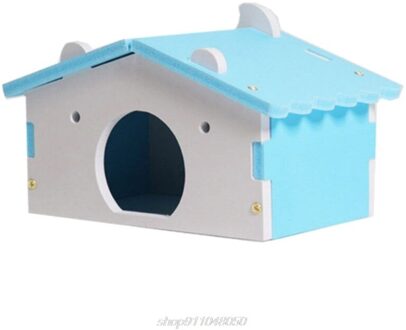 Hamster Huis Kooien Voor Rat Muis Grappige Hamster Nest Villa Kleurrijke Houten Bed Huis M22 21 blauw