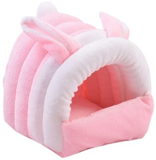 Hamster Huis Kooien Voor Rat Muis Grappige Hamster Nest Villa Kleurrijke Houten Bed Huis M22 21 roze-L