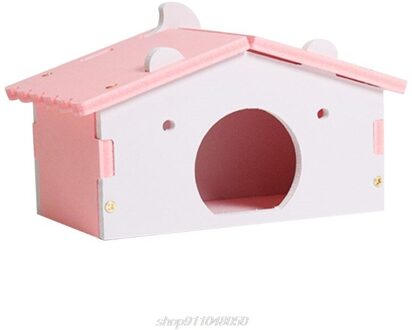 Hamster Huis Kooien Voor Rat Muis Grappige Hamster Nest Villa Kleurrijke Houten Bed Huis M22 21 roze