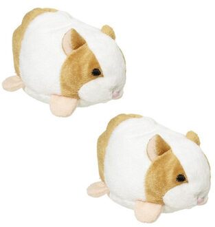 hamster knuffeltje - Set van 2x stuks - 10 cm - Pluche - knuffeldieren - speelgoed