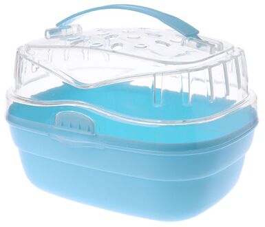 Hamster Kooi Huisdier Outdoor Carrier Ventilatie Venster Gaan Draagbare Kleine Dier Cavia Doos blauw