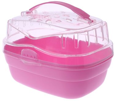 Hamster Kooi Huisdier Outdoor Carrier Ventilatie Venster Gaan Draagbare Kleine Dier Cavia Doos roze