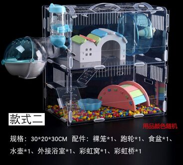 Hamster Kooi Transparant Acryl Oversized Villa Hamster Kooi Kleine Hamster Double Layer Enkele Laag Isolatie Dubbele Rat Geel