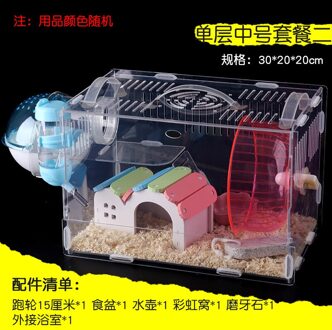Hamster Kooi Transparant Acryl Oversized Villa Hamster Kooi Kleine Hamster Double Layer Enkele Laag Isolatie Dubbele Rat Paars
