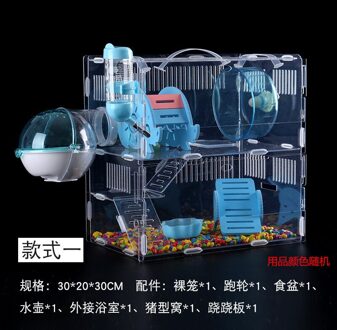Hamster Kooi Transparant Acryl Oversized Villa Hamster Kooi Kleine Hamster Double Layer Enkele Laag Isolatie Dubbele Rat zwart