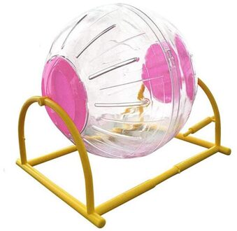 Hamster Run-Ongeveer Oefening Bal Met Stand Transparante Bal Speciale Speelgoed Bal Voor Hamster Lichtgewicht Voorkomen Escape Klein Dier roze
