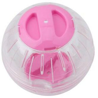 Hamster Running Ballen Plastic Huisdier Knaagdieren Muizen Jogging Bal Hamster Gerbil Rat Oefening Draagbare Grappige Effen Spelen Speelgoed Accessoire L roze