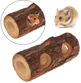 Hamster Tunnel Natuurlijke Hout Kauwen Speelgoed Kleine Huisdieren Eekhoorn Cavia Chinchilla