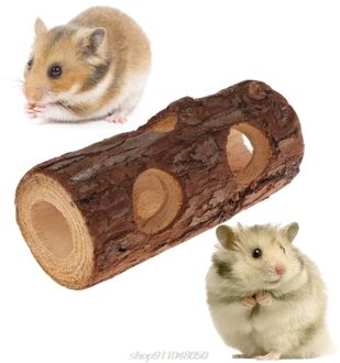 Hamster Tunnel Natuurlijke Hout Kauwen Speelgoed Kleine Huisdieren Eekhoorn Chinchilla D15 20