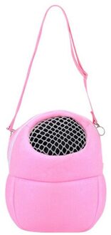 Hamsters Carrier Bag Draagbare Ademend Uitgaande Tas Voor Kleine Huisdieren Chinchilla Cavia Eekhoorn DSD666 Roze / L