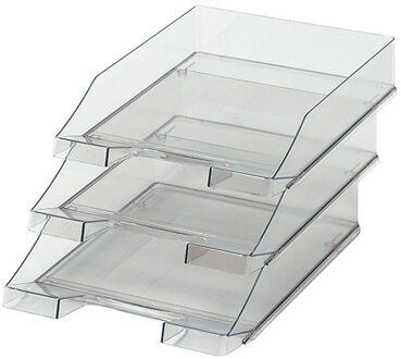 HAN Brievenbakje/postbakje A4 formaat - 5x - transparant grijs - Documenten - Kantoorartikelen