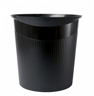 HAN Kantoor vuilnisbak/papierbak - zwart - 13 liter - kunststof - 28 x 28 cm
