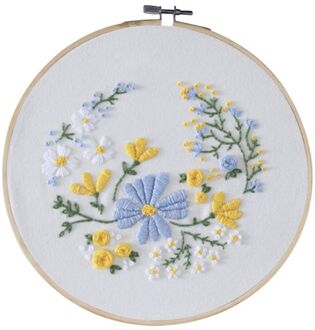 Hand Ambachten Borduren Diy Materiaal Pakket Plant Bloemen Patroon Borduren Stretch Draad Naald Kit Voor Beginners A1