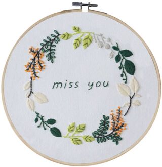 Hand Ambachten Borduren Diy Materiaal Pakket Plant Bloemen Patroon Borduren Stretch Draad Naald Kit Voor Beginners A2