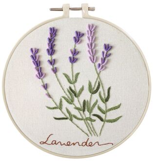 Hand Ambachten Borduren Diy Materiaal Pakket Plant Bloemen Patroon Borduren Stretch Draad Naald Kit Voor Beginners A3