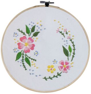 Hand Ambachten Borduren Diy Materiaal Pakket Plant Bloemen Patroon Borduren Stretch Draad Naald Kit Voor Beginners A4