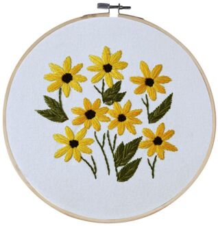 Hand Ambachten Borduren Diy Materiaal Pakket Plant Bloemen Patroon Borduren Stretch Draad Naald Kit Voor Beginners A6