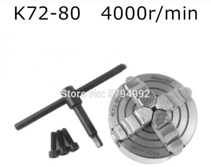 Hand Boorkop 3Inch K72-80 4-Jaw Onafhankelijke & Omkeerbare Kaak Metalen Draaibank Chuck Draaien Machine Accessoires