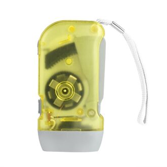 Hand Crank Reizen Zaklamp Batterij-Gratis Camping Lichten 3 Leds Hand Drukken Zaklamp Handleiding Generator Zaklamp geel