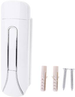 Hand-Druk Vloeibare Zeep Dispenser Wall Mount Douche Gel Shampoo Fles Voor Bad wit