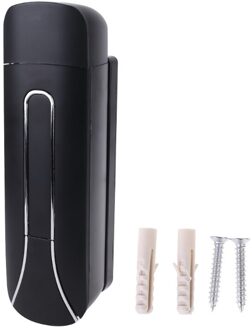 Hand-Druk Vloeibare Zeep Dispenser Wall Mount Douche Gel Shampoo Fles Voor Bad zwart