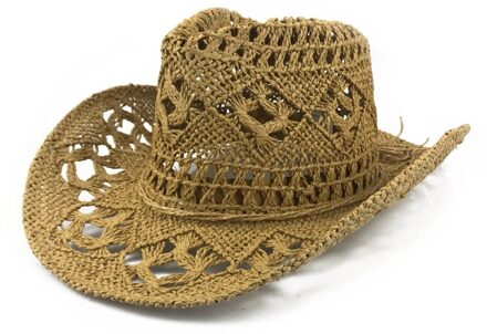 Hand Gemaakt Stro Gebreide Hollow Out West Cowboy Man Zomer Zonnescherm Gletsjer Caps Emmer Hoeden koffie