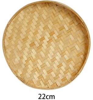 Hand-Geweven Bamboe Opslag Trays Zeef Handgeschilderde Bamboe Vlot Ronde Trays Diy Decoratieve Fruit Brood Mand Keuken opslag