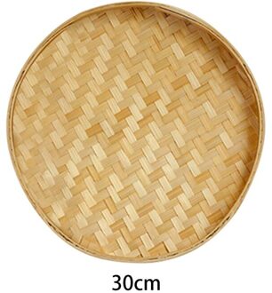 Hand-Geweven Bamboe Zeef Lade Handgeschilderde Bamboe Vlot Ronde Stoffer Diy Decoratieve Fruit Brood Mand Keuken Opslag