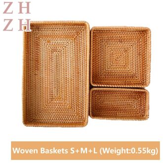 Hand-Geweven Opslag Mand Rotan Opbergvak Rieten Manden Brood Fruit Ontbijt Display Box Ambachten Home Decoratie S M L