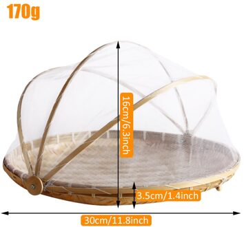 Hand Geweven Voedsel Serveren Tent Mand Lade Fruit Groente Brood Opslag Mand Eenvoudige Outdoor Picknick Mesh Net Cover type A