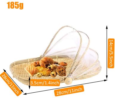 Hand Geweven Voedsel Serveren Tent Mand Lade Fruit Groente Brood Opslag Mand Eenvoudige Outdoor Picknick Mesh Net Cover type B