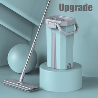 Hand-Gratis Mop Vloer Voor Thuis Woonkamer, hand-Gratis Mop Emmer Vlakke Plaat Voor Verdikking Thuis Mop Floor U 2 mops
