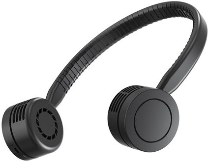 Hand Gratis Necklance Fan Usb Batterij Rechargeableneckband Low Noise Smart Thuis Mini Draagbare Ventilator Zomer Koel zwart