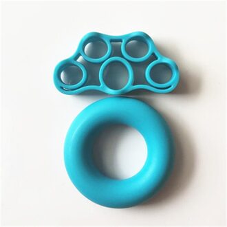 Hand Grip Set Siliconen Weerstand Bands Zachte Strengthener Kit Pols Vinger Trainer Revalidatie Fitness Training Carpaal Uitbreiden blauw-65g