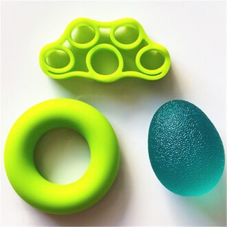 Hand Grip Set Siliconen Weerstand Bands Zachte Strengthener Kit Pols Vinger Trainer Revalidatie Fitness Training Carpaal Uitbreiden groen-115g