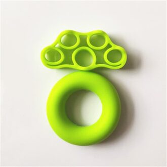 Hand Grip Set Siliconen Weerstand Bands Zachte Strengthener Kit Pols Vinger Trainer Revalidatie Fitness Training Carpaal Uitbreiden groen-65g