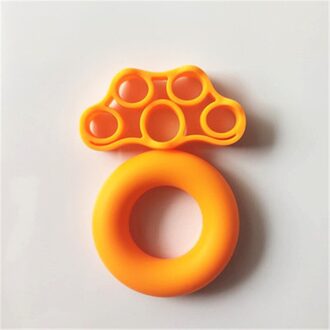 Hand Grip Set Siliconen Weerstand Bands Zachte Strengthener Kit Pols Vinger Trainer Revalidatie Fitness Training Carpaal Uitbreiden oranje-65g