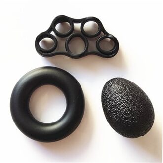 Hand Grip Set Siliconen Weerstand Bands Zachte Strengthener Kit Pols Vinger Trainer Revalidatie Fitness Training Carpaal Uitbreiden zwart-115g