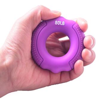 Hand Grip Vinger Trainer Ring Strengthener Verstelbare Power Training Thuis Fitnessapparatuur Piano Gitaar Vinger Uitoefenaar f3 Paars