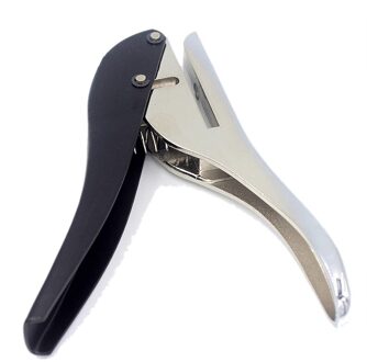 Hand-Held 1/8 Inch 3Mm Ronde Metalen Zilveren Zware Enkele Perforator Voor Id-kaarten Pvc Kaarten badge Foto 'S