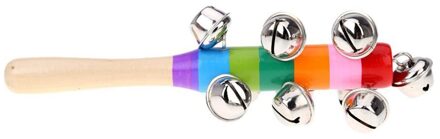 Hand Held Bell Stick Met 10 Metalen Jingles Bal Regenboog Percussie Muzikaal Speelgoed