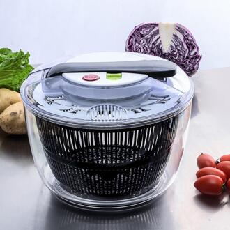 Hand-Held Slakom Spinner Groente Dehydrator Push-Type Veilig 5L Kom Helder Afvoer Wassen Fruit Bassin Mand grote-Capac U2T8